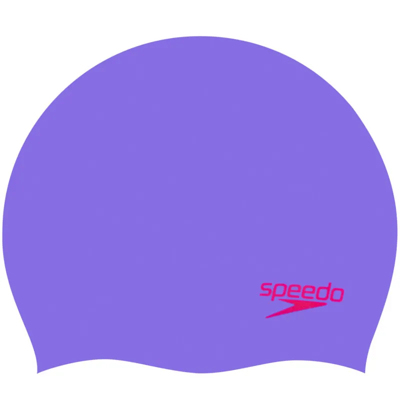 Speedo Plain Moulded Junior Silicone Swimcap Purple